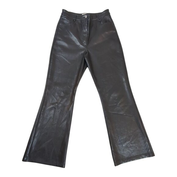 Wilfred The Melina Flare Pant High-Rise Black Vegan Leather Womens Size 10 - Picture 1 of 10